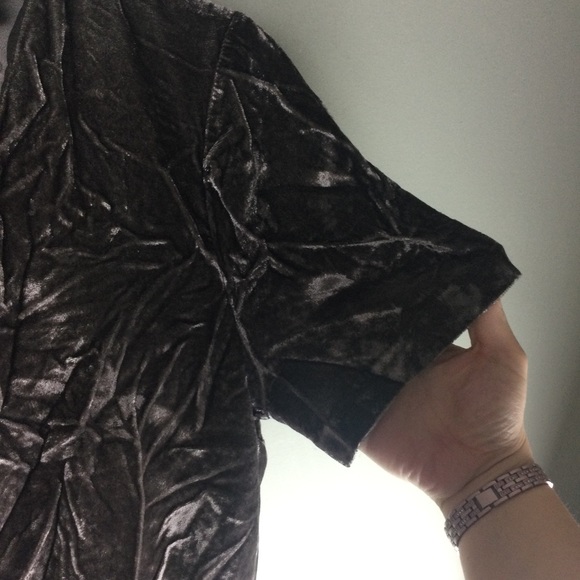 Madewell Velvet Silk Choker Cutout Keyhole Back Short Sleeve Top Size Small - Picture 8 of 11